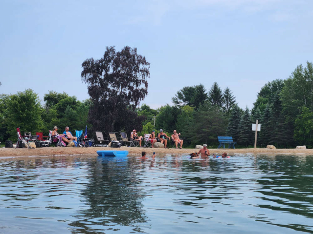 Swimming lake and beach