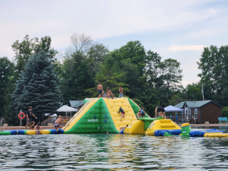 Swimming lake and inflatables