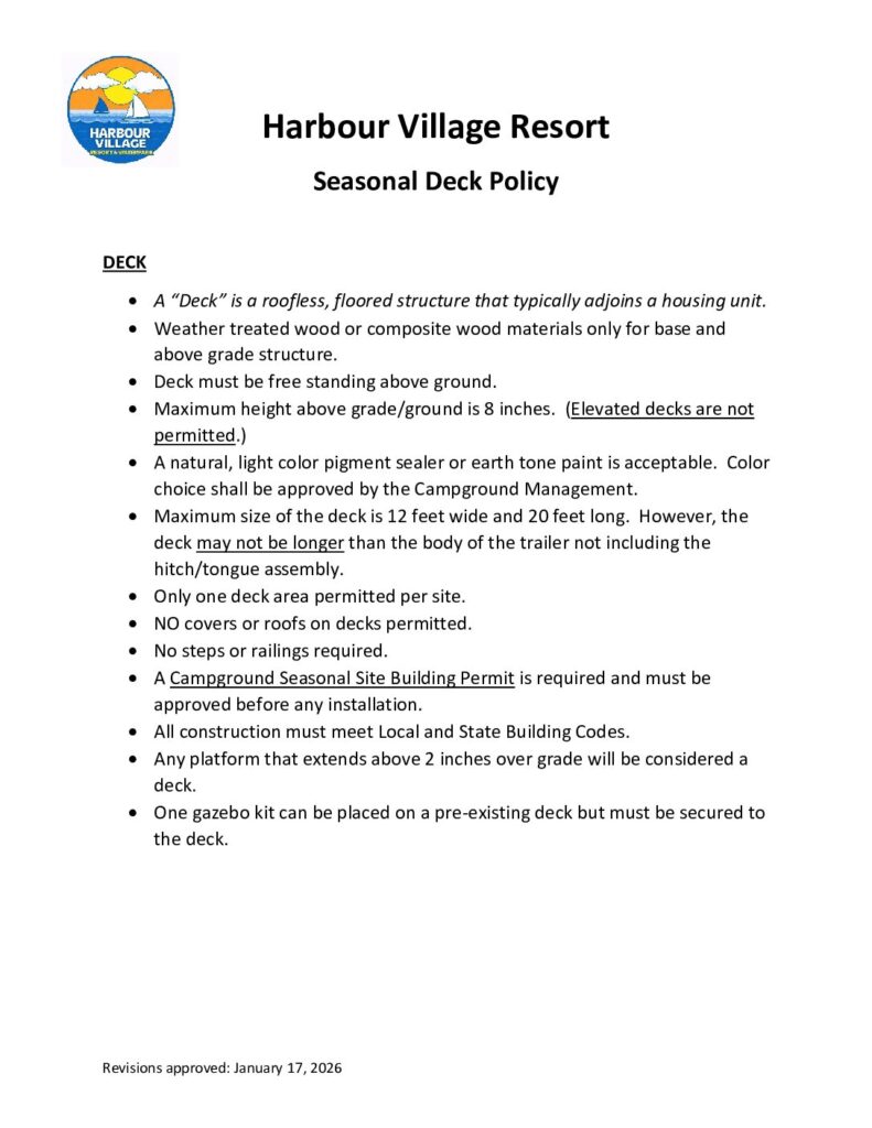 Seasonal Deck Policy